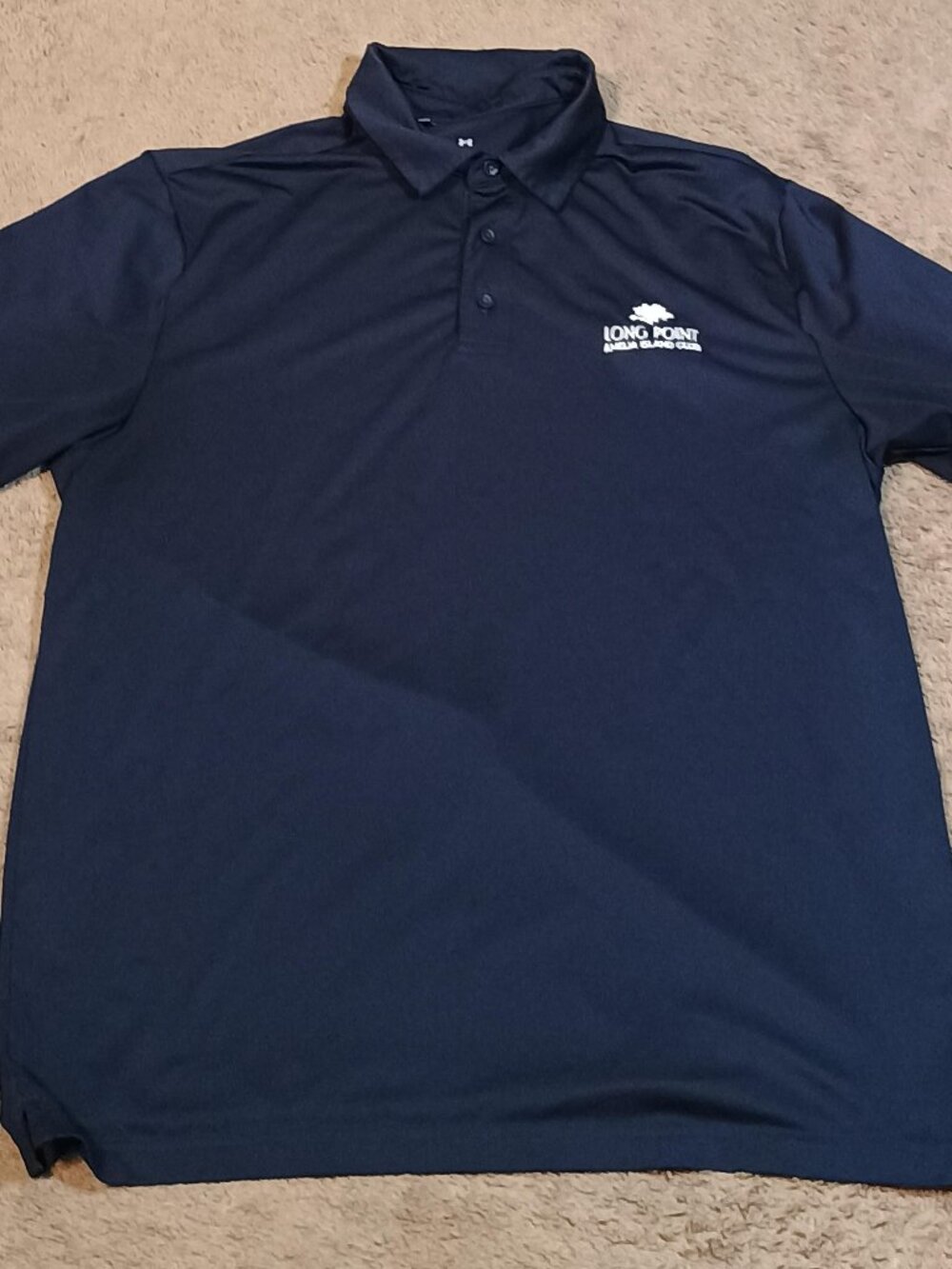 Under Armour/Polo Shirt/Mens L Navy Golf Amelia Island Club Athleisure Performan - Picture 1 of 8